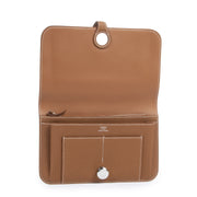 Authentic secondhand Hermès Dogon Duo Gold Togo Wallet designer accessories fashion luxury vintage webshop safe secure online shopping high end brands