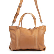Authentieke Tweedehands Hermès Orange Leather Caravan Tote juiste prijs veilig online shoppen luxe merken webshop winkelen Antwerpen België mode fashion