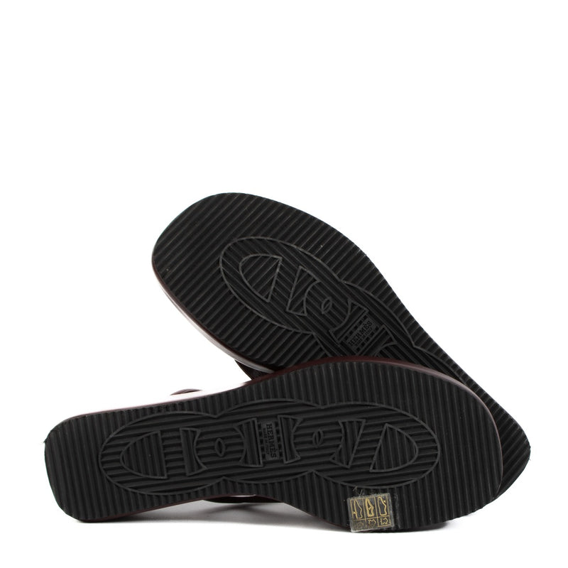 shop 100% authentic second hand Hermès Burgundy Gipsy Sandals - Size 40 on Labellov.com
