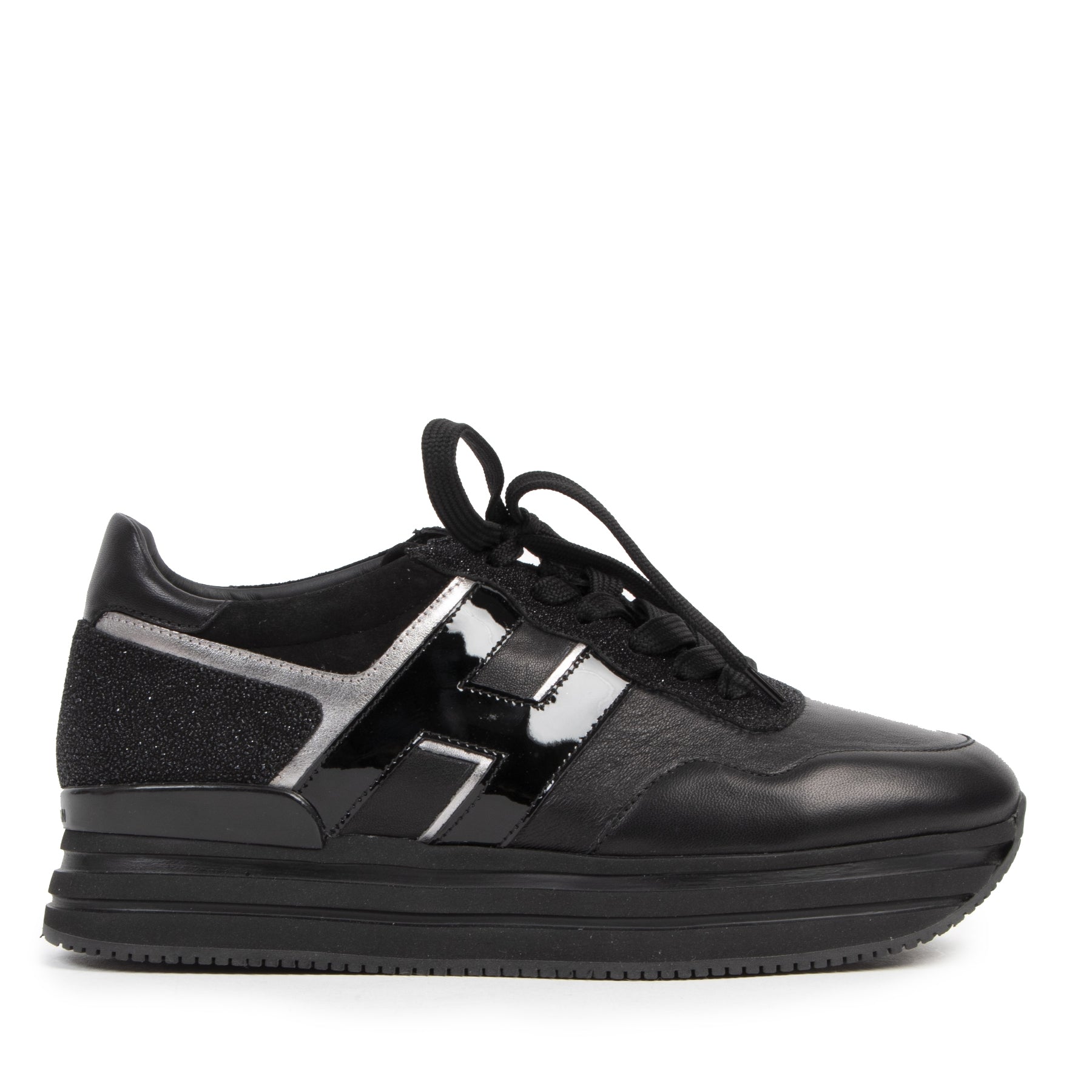 Authentic second-hand vintage Hogan Black Leather Sneakers - Size 39,5 buy online webshop LabelLOV