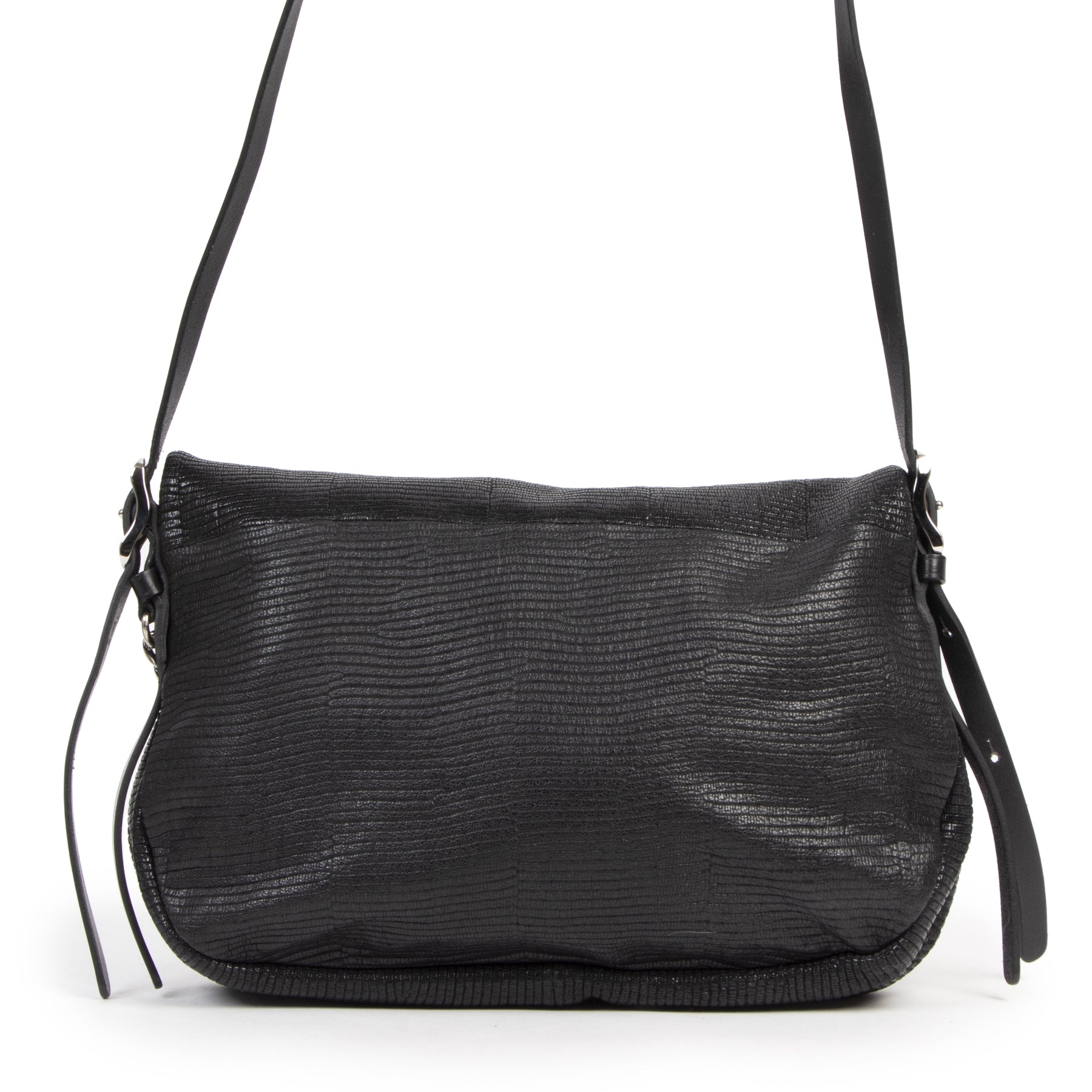 Authentic secondhand Jimmy Choo Black Leather Biker Shoulder Bag designer bags fashion luxury vintage webshop safe secure online shopping high end brands
