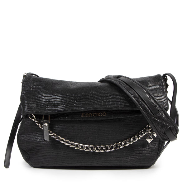 Jimmy Choo Black Leather Biker Shoulder Bag – Labellov