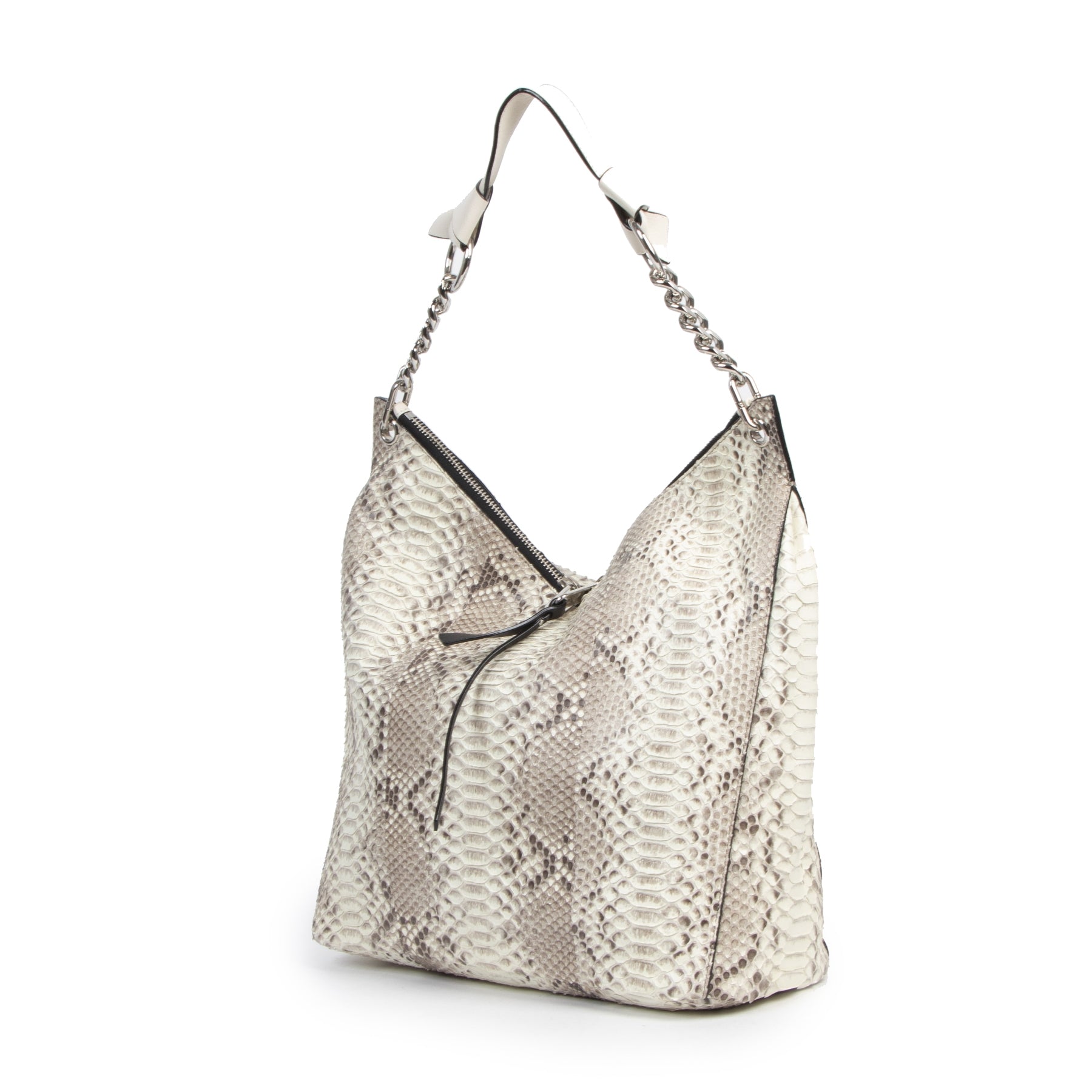 Authentieke Tweedehands Jimmy Choo Python Hobo Bag juiste prijs veilig online shoppen luxe merken webshop winkelen Antwerpen België mode fashion