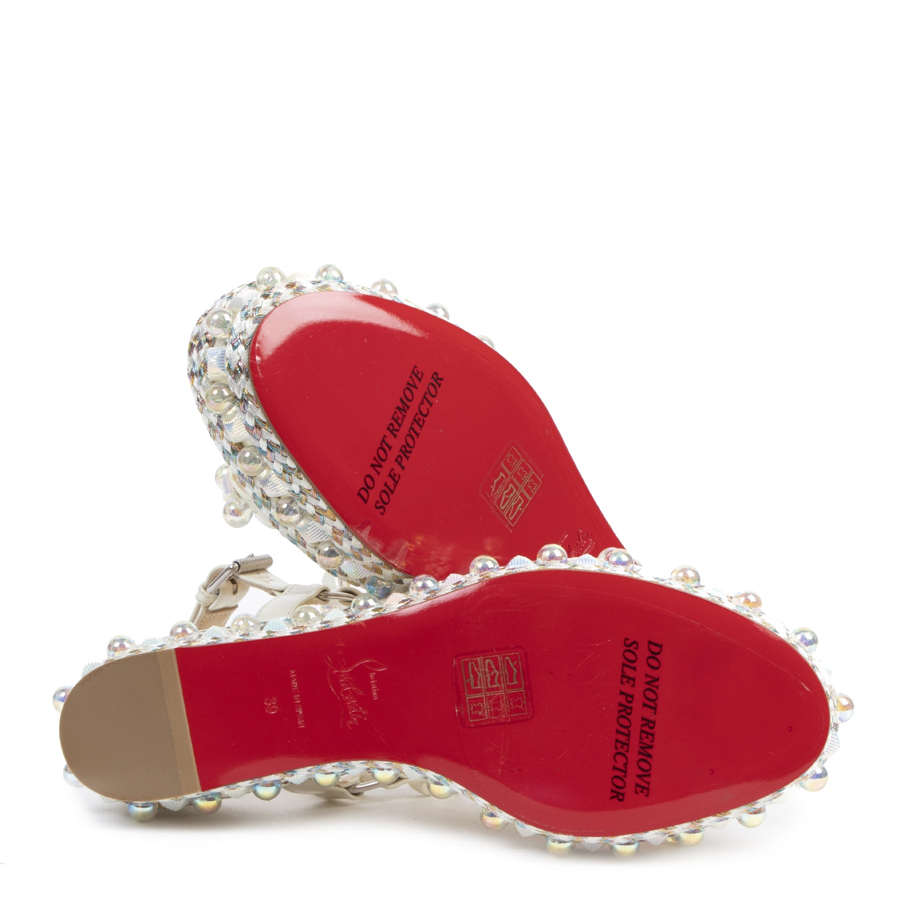 Authentieke tweedehands vintage Louboutin Multicolor Platform Sandals - Size 39 koop online webshop LabelLOV