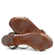 Authentique seconde-main vintage Louis Vuitton Gold Monogram Flat Sandals - Size 39 achète en ligne webshop LabelLOV