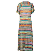 Authentieke tweedehands vintage Missoni Mare Rainbow Zigzag Knit Dress- IT Size 46 koop online webshop LabelLOV