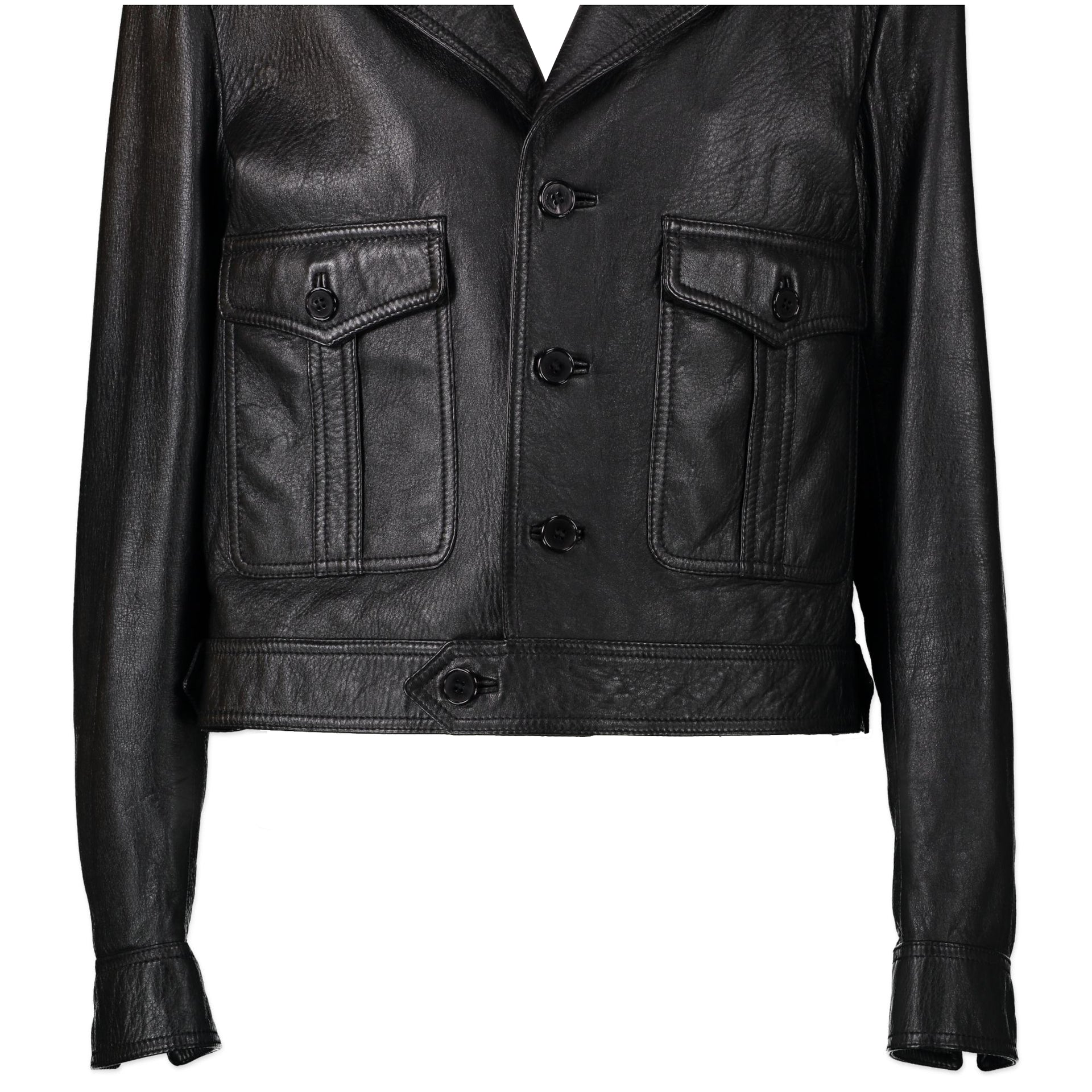 Saint Laurent Black Lamb Leather Jacket - FR42 for the best price at Labellov secondhand luxury
