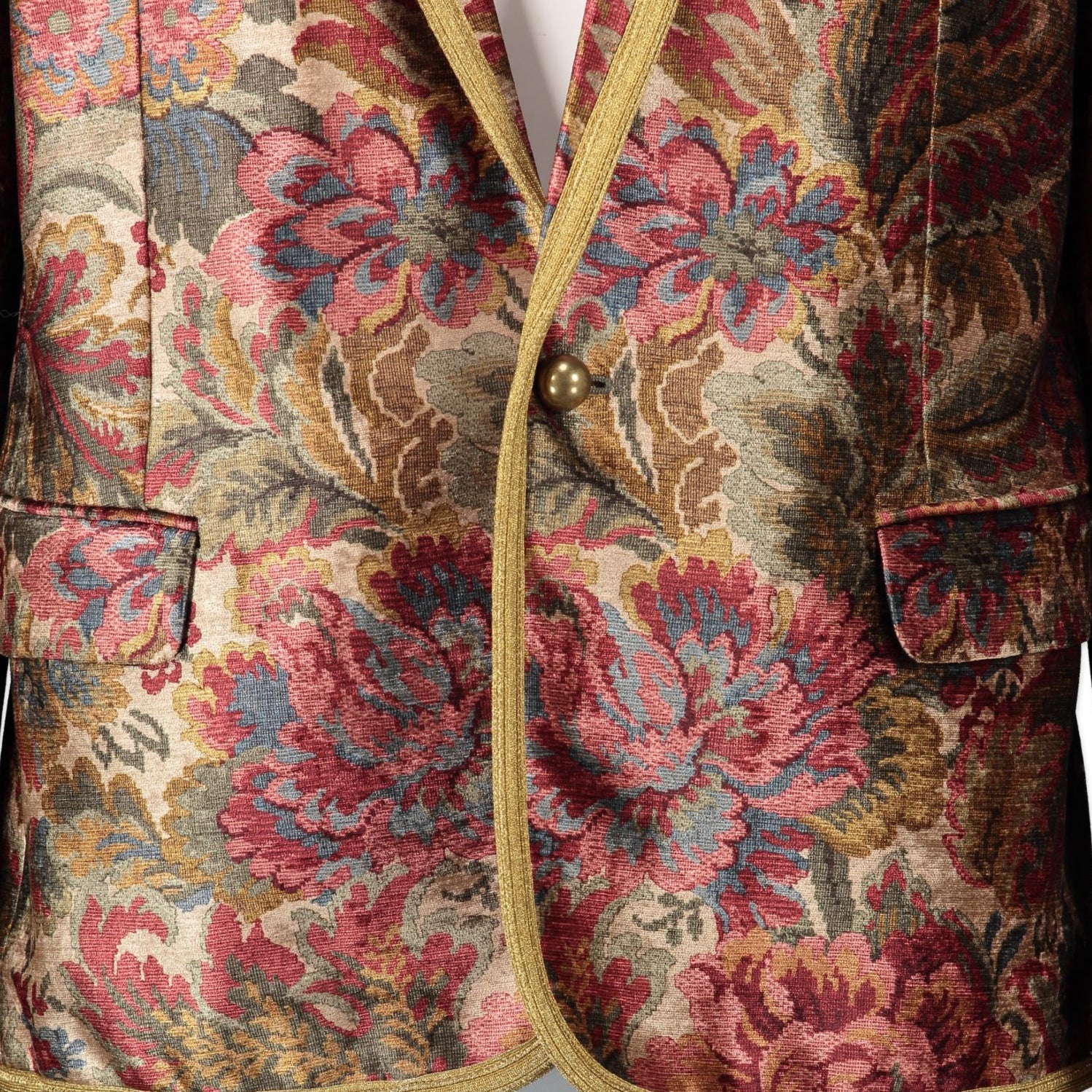 Saint Laurent Jacquard Floral Gold Trim Blazer pour le meileur prix chez Labellov