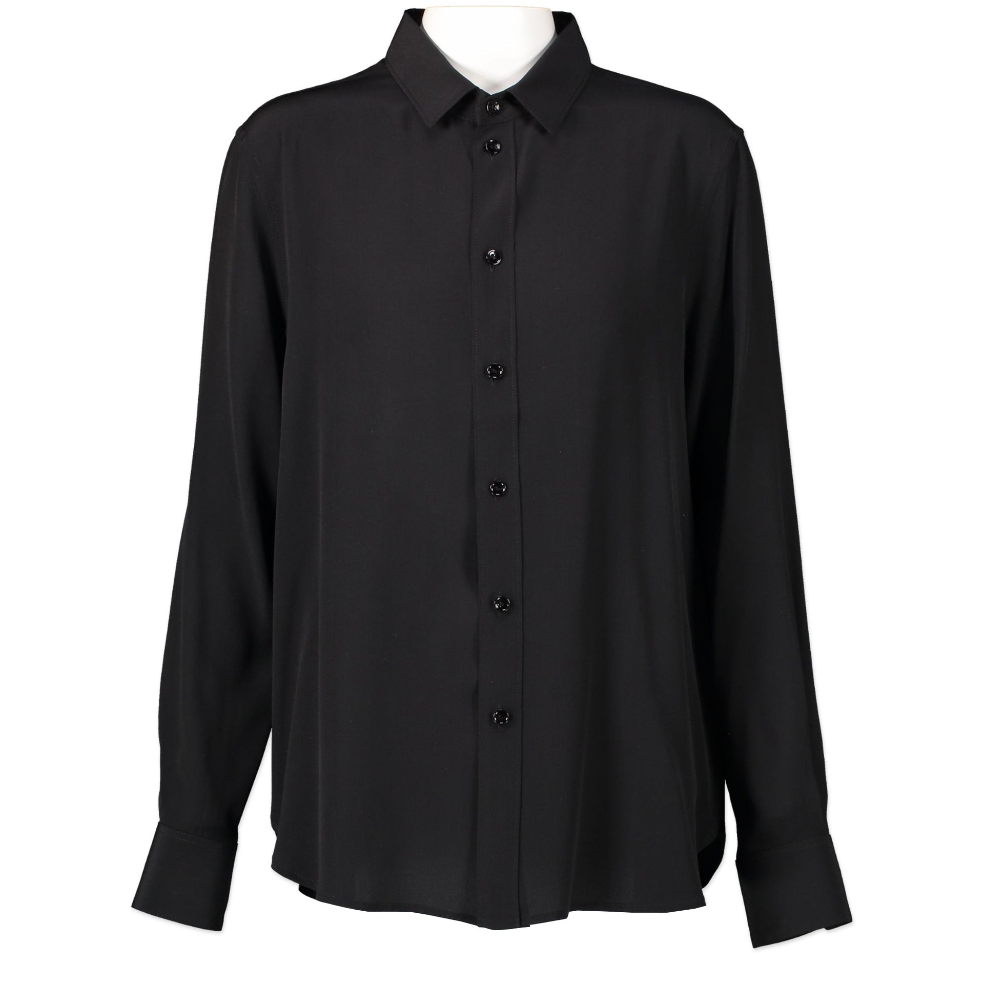 Authentieke Tweedehands Saint Laurent Black Silk Blouse - FR42 juiste prijs veilig online shoppen luxe merken webshop winkelen Antwerpen België mode fashion