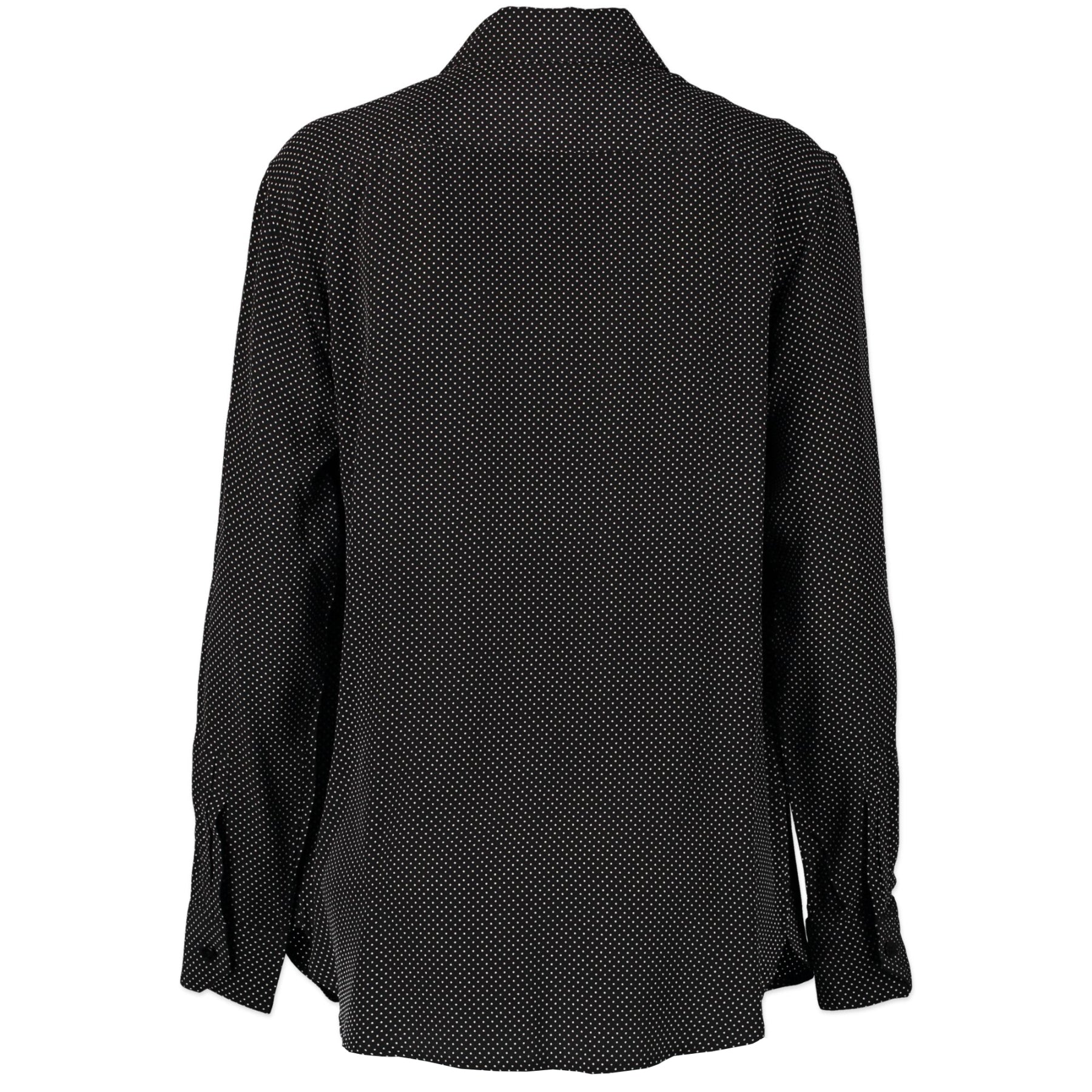Authentieke Tweedehands Saint Laurent Dotted Black And White Blouse - Size FR 42 juiste prijs veilig online shoppen luxe merken webshop winkelen Antwerpen België mode fashion