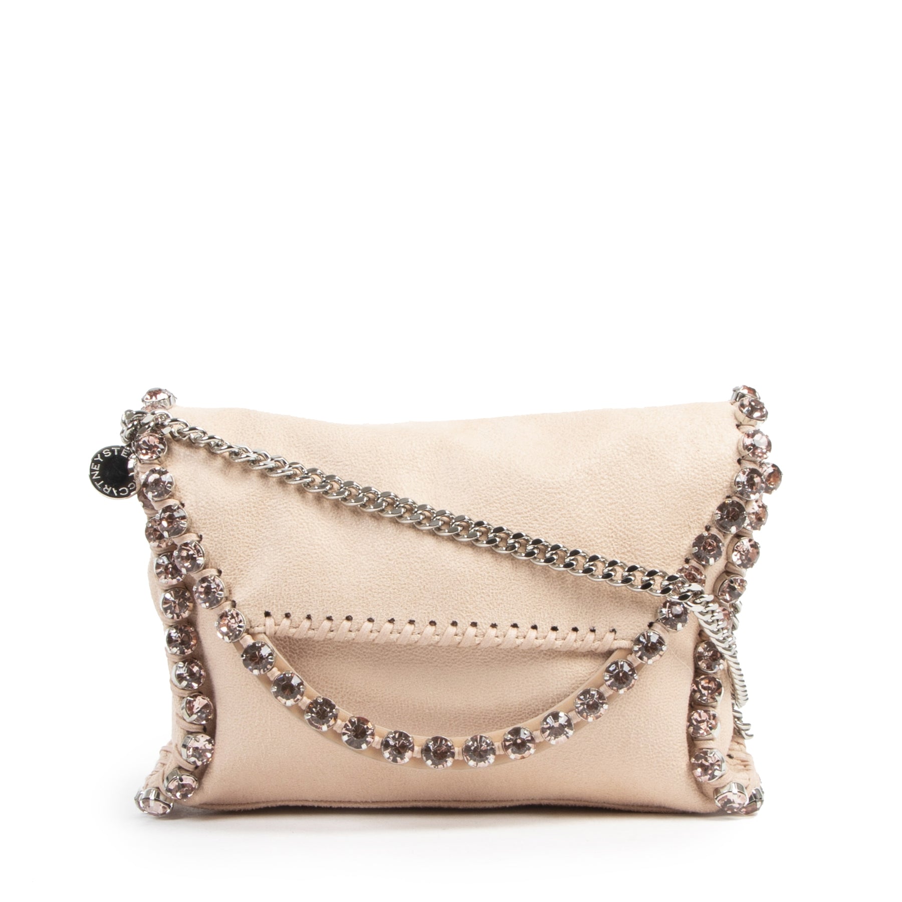 kkoop veilig onlien tegen de beste prijs Stella McCartney Pink Suede Diamond Clutch