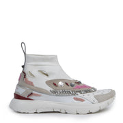 Authentieke Tweedehands Valentino White Embellished Sock Sneakers - Size 39 juiste prijs veilig online shoppen luxe merken webshop winkelen Antwerpen België mode fashion