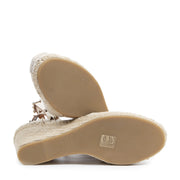 Valentino Nude Leather Rockstud Espadrille Wedge - size 39
