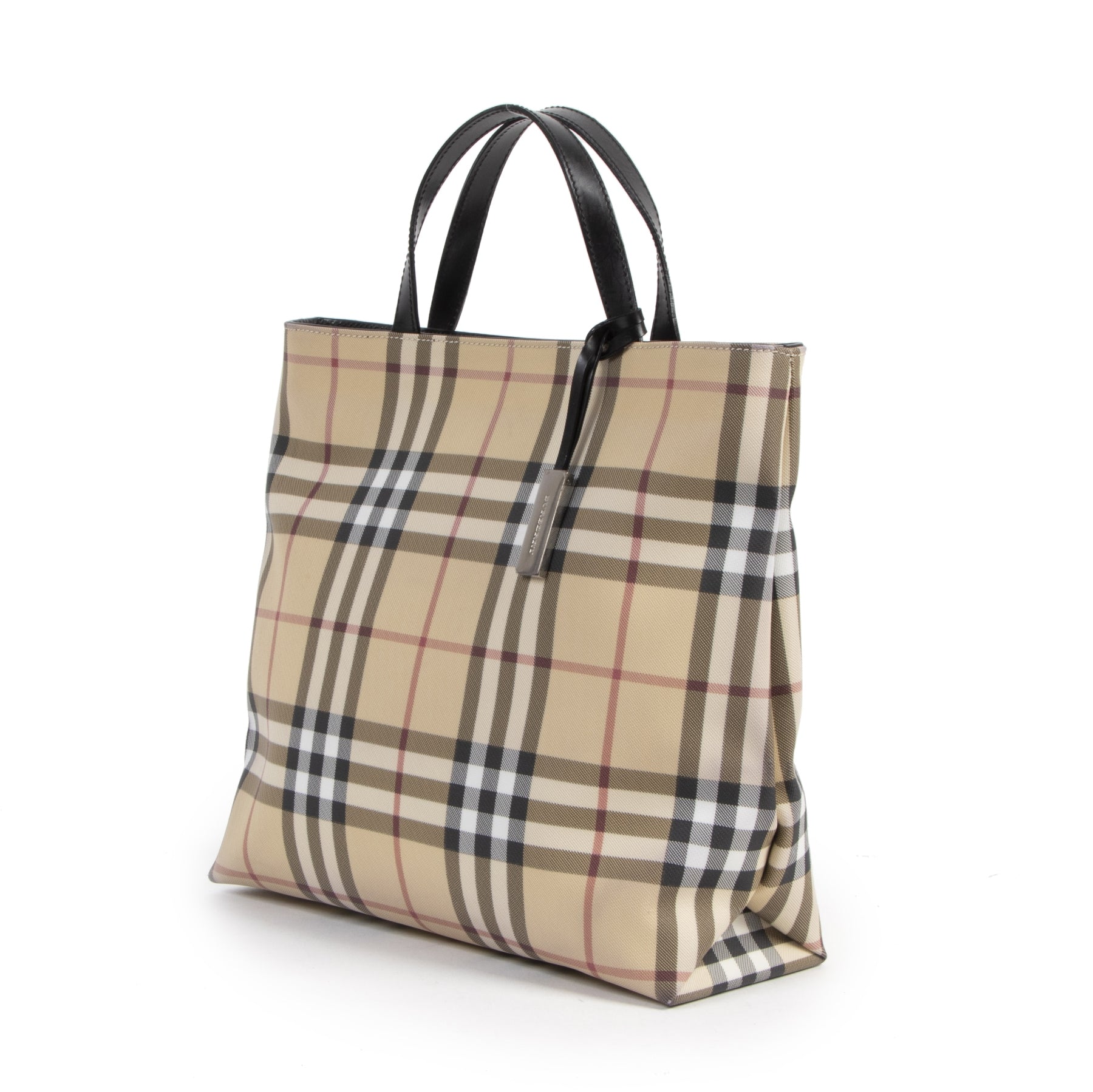 Authentic second-hand vintage Burberry Nova Check Print Tote buy online webshop LabelLOV
