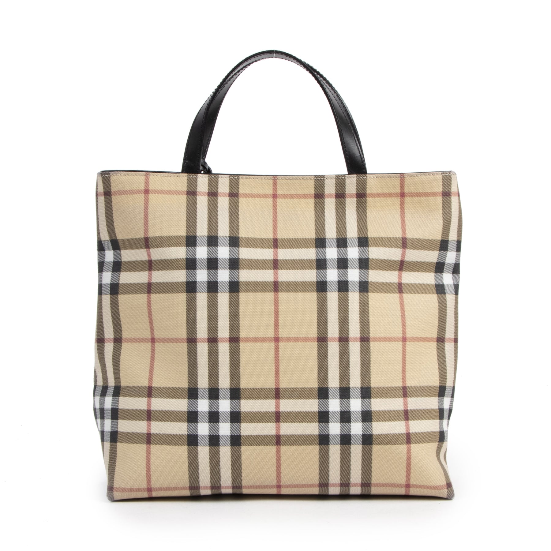 Authentieke tweedehands vintage Burberry Nova Check Print Tote koop online webshop LabelLOV
