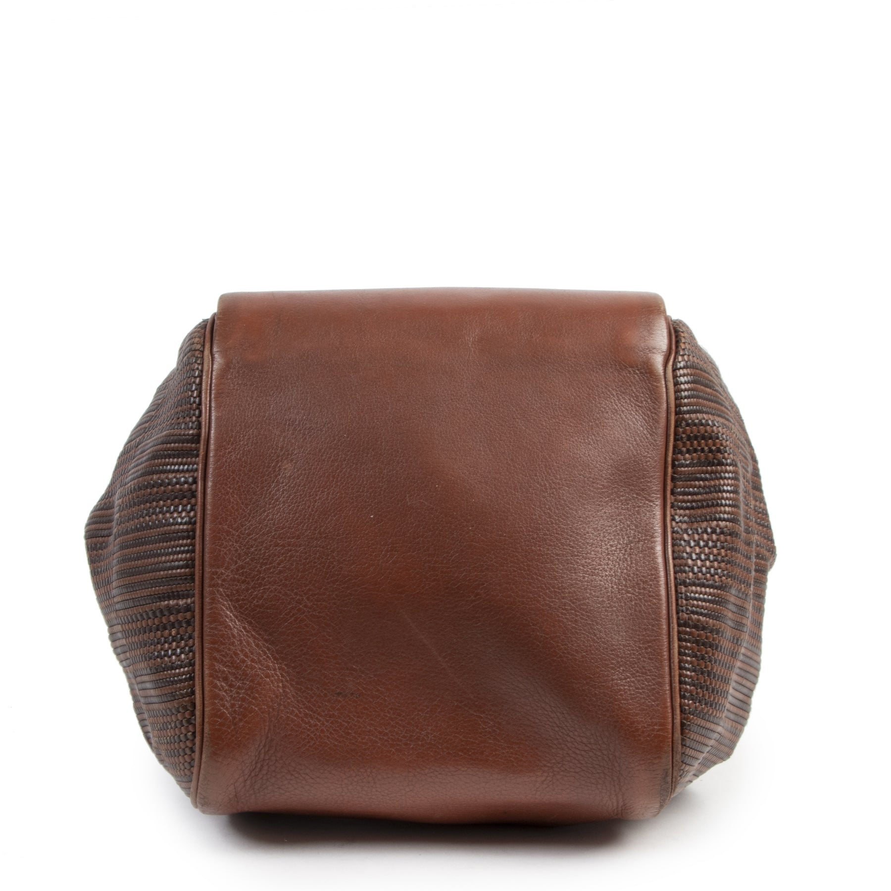 Authentieke tweedehands vintage Delvaux Cognac Toile De Cuir Corail Bag koop online webshop LabelLOV