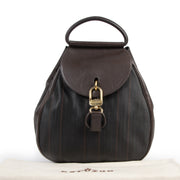 Authentique seconde-main vintage Delvaux Lucifer Toile De Cuir Backpack achète en ligne webshop LabelLOV