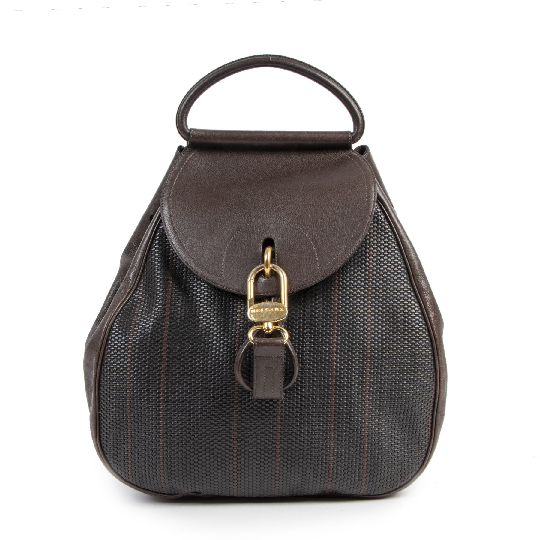 Authentic second-hand vintage Delvaux Lucifer Toile De Cuir Backpack buy online webshop LabelLOV