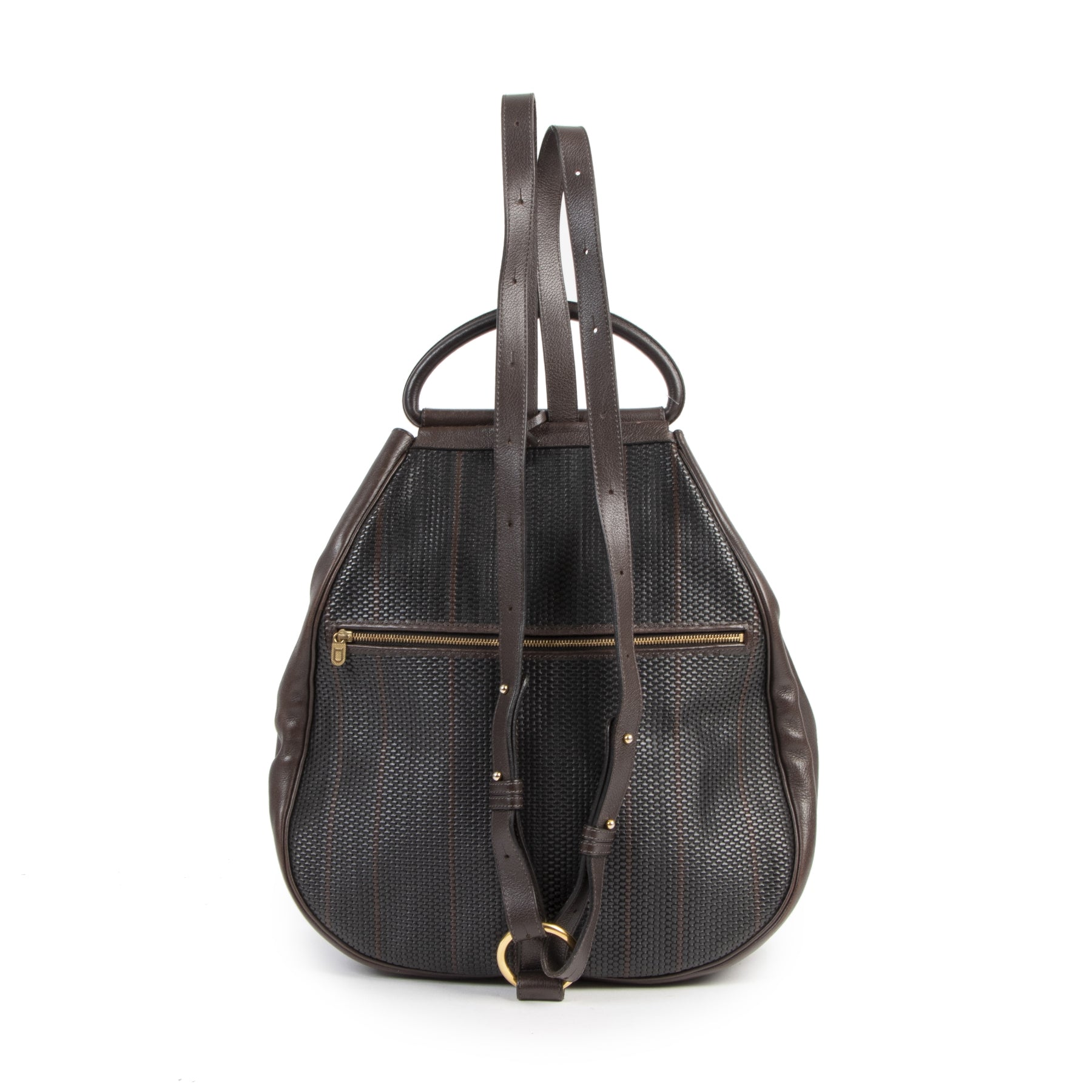Authentieke tweedehands vintage Delvaux Lucifer Toile De Cuir Backpack koop online webshop LabelLOV