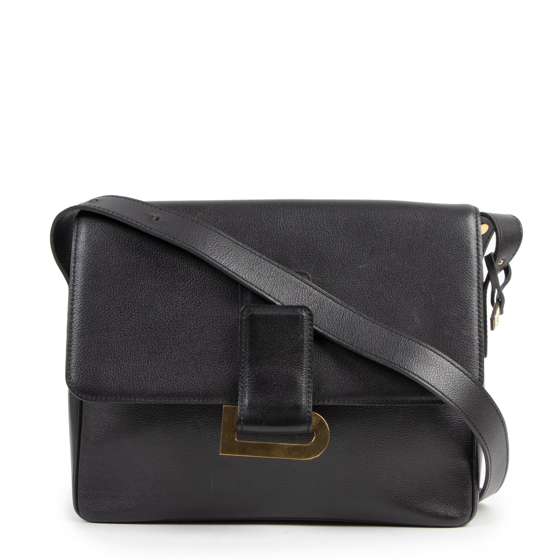 Authentique seconde-main vintage Delvaux Poirier Black Shoulder Bag achète en ligne webshop LabelLOV