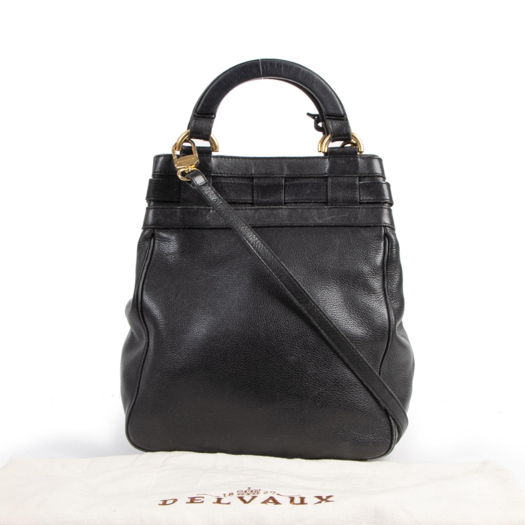 Delvaux Black Leather Top Handle Crossbody Bag pour le meilleur prix chez Labellov à Anvers