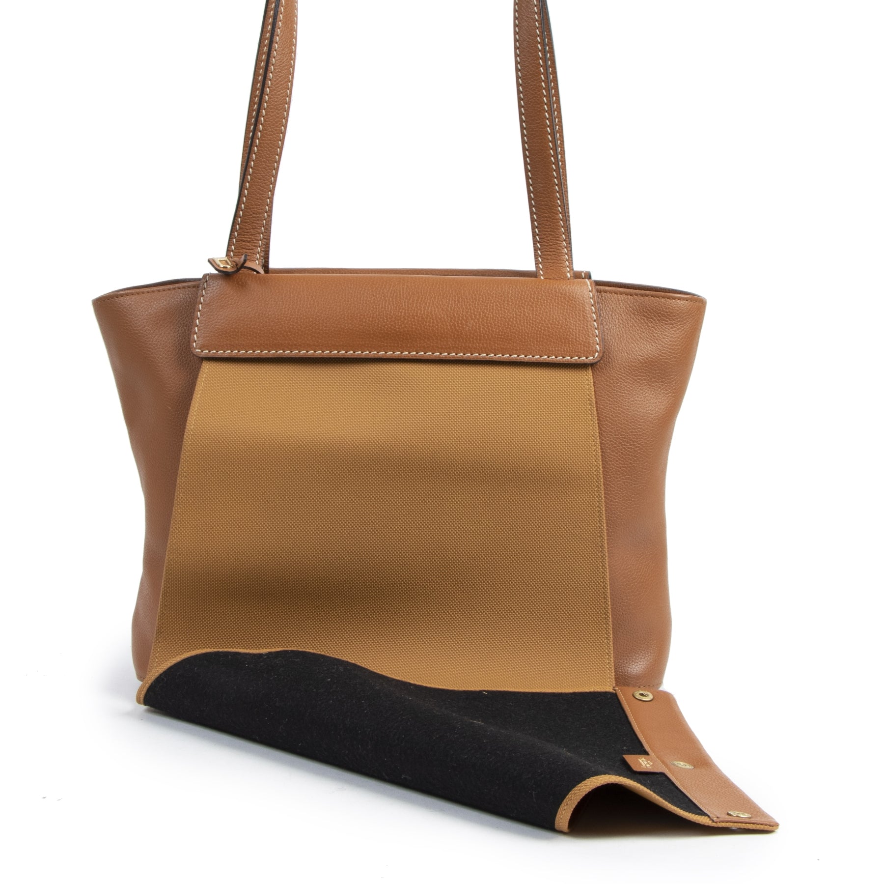 Authentique seconde-main vintage Delvaux Cognac Illusion Handbag achète en ligne webshop LabelLOV