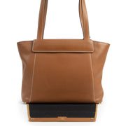Authentieke tweedehands vintage Delvaux Cognac Illusion Handbag koop online webshop LabelLOV