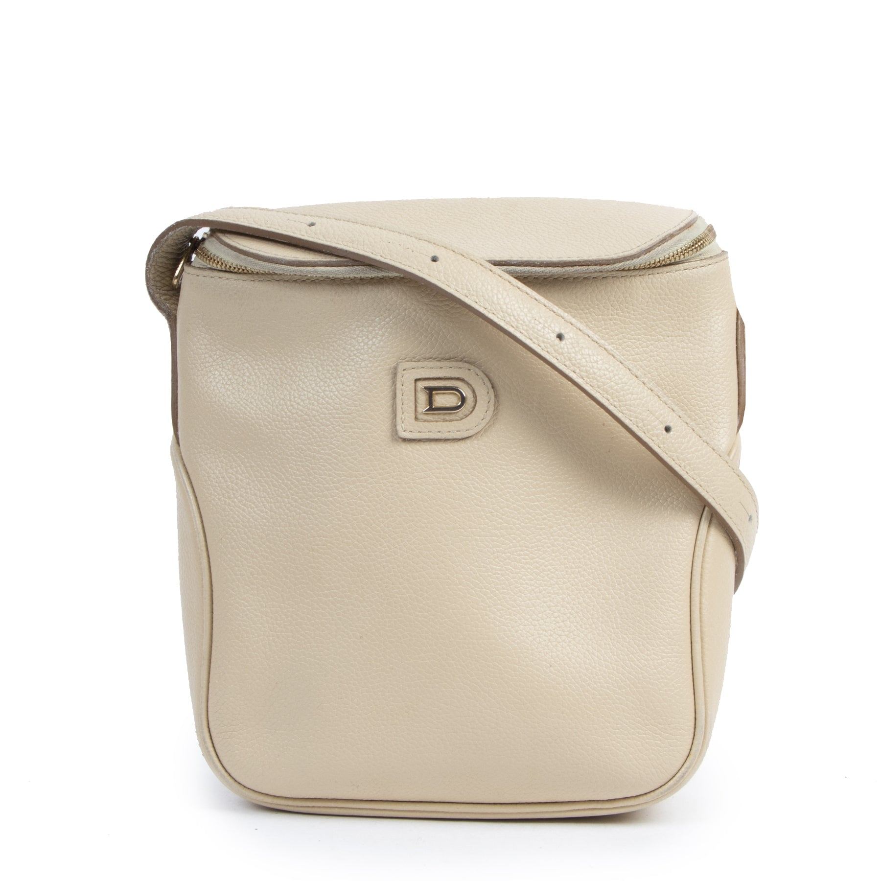 Authentique seconde-main vintage Delvaux Macao Cream Leather Crossbody Bag achète en ligne webshop LabelLOV