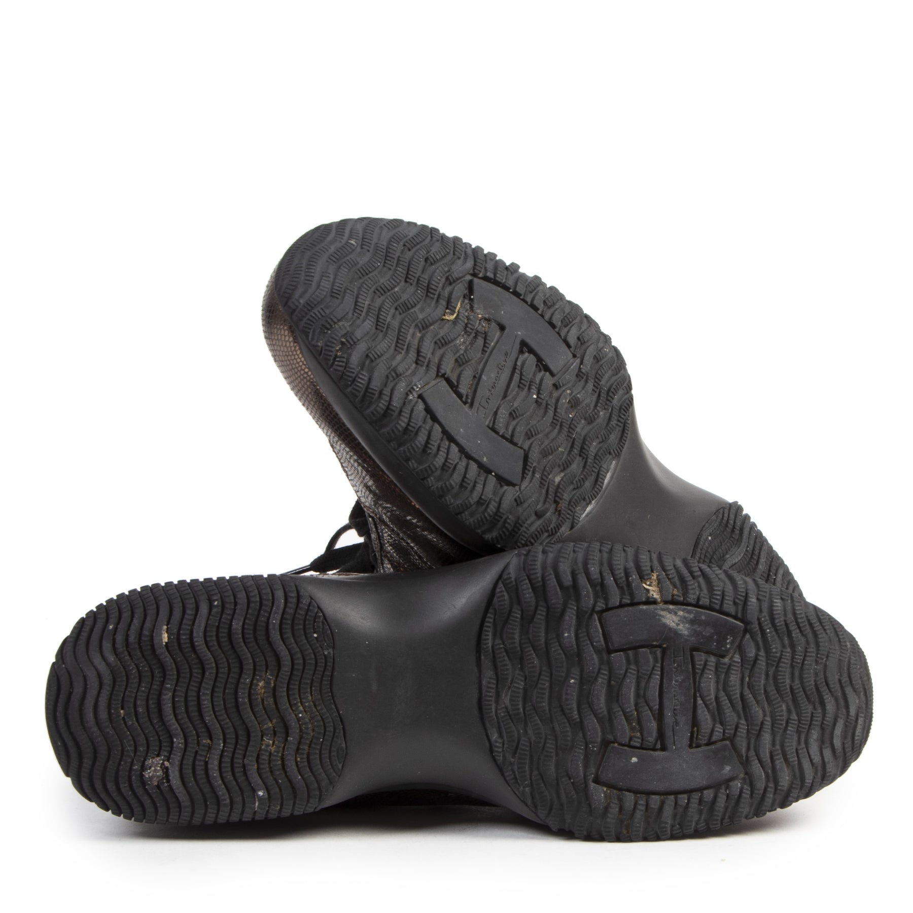 Authentieke tweedehands vintage Hogan Metallic Snake-effect Interactive Sneakers - Size 40 koop online webshop LabelLOV