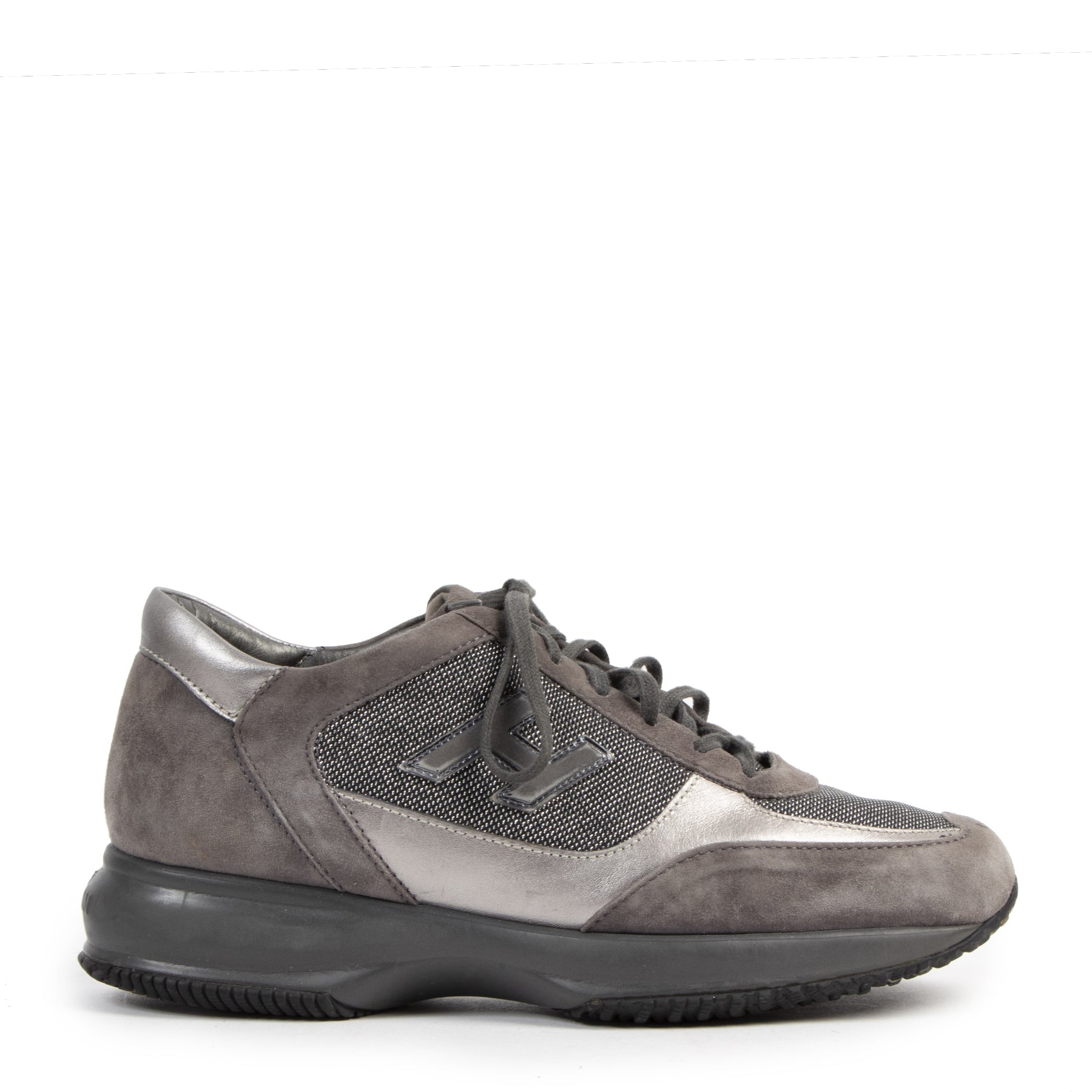Authentic second-hand vintage Hogan Grey Suede Interactive Platform Sneaker - Size 39,5 buy online webshop LabelLOV