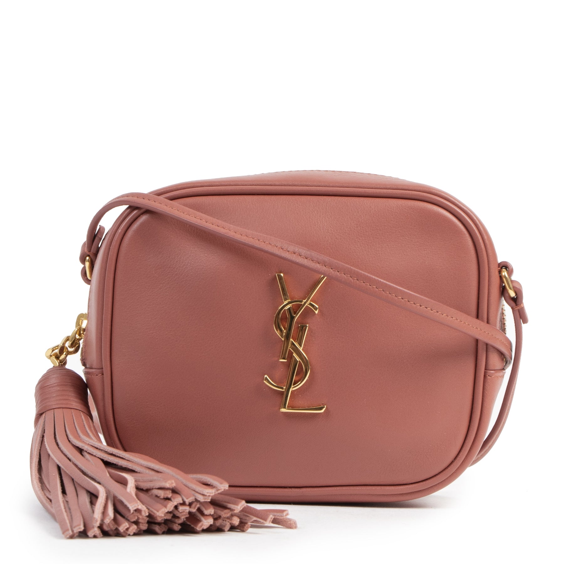 Saint Laurent Blush Fonce Leather Blogger Mini Bag pour le meilleur prix chez Labellov à Anvers