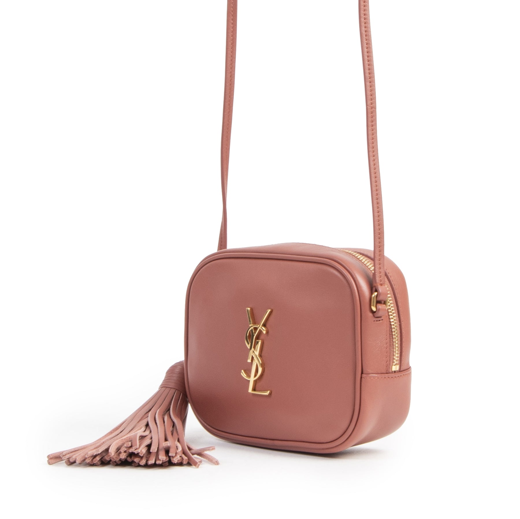 Saint Laurent Blush Fonce Leather Blogger Mini Bag