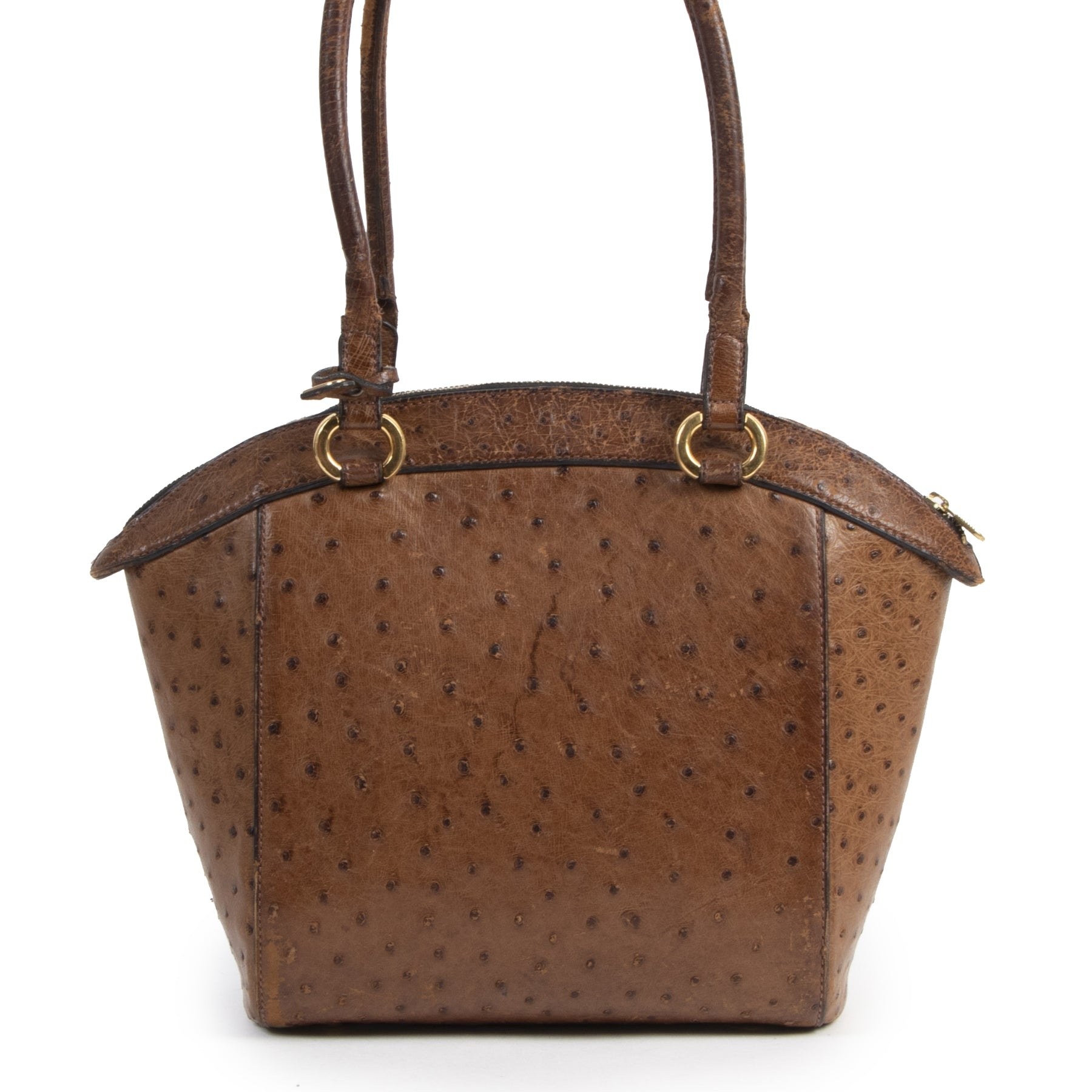 Delvaux Brown Ostrich Leather Bag for the best price at Labellov