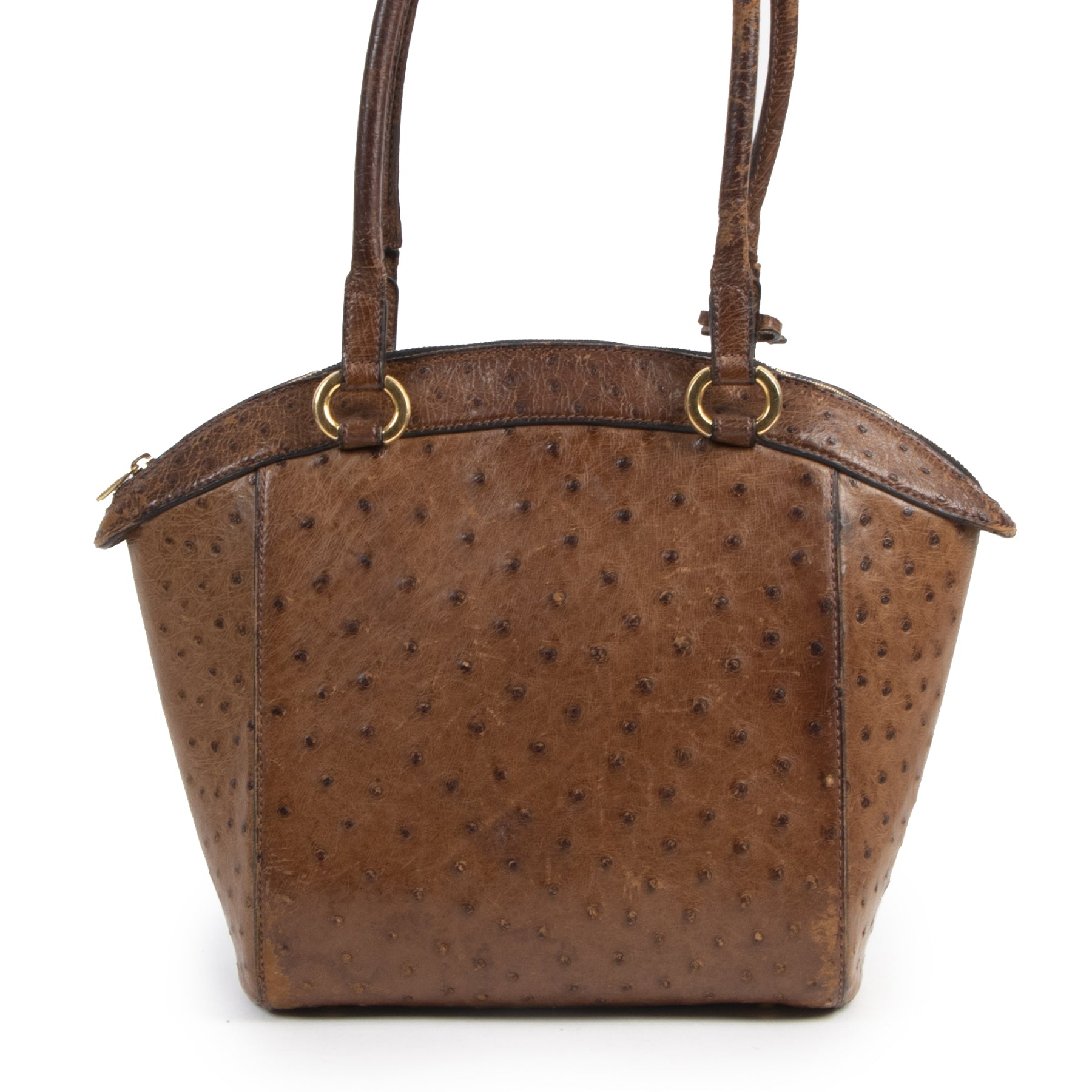 Buy and sell your authentic Delvaux Brown Ostrich Leather Bag