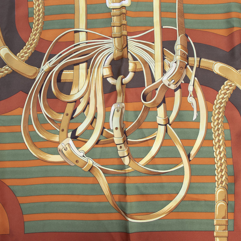 Authentieke tweedehands vintage Hermès Carré Coaching Scarf koop online webshop LabelLOV
