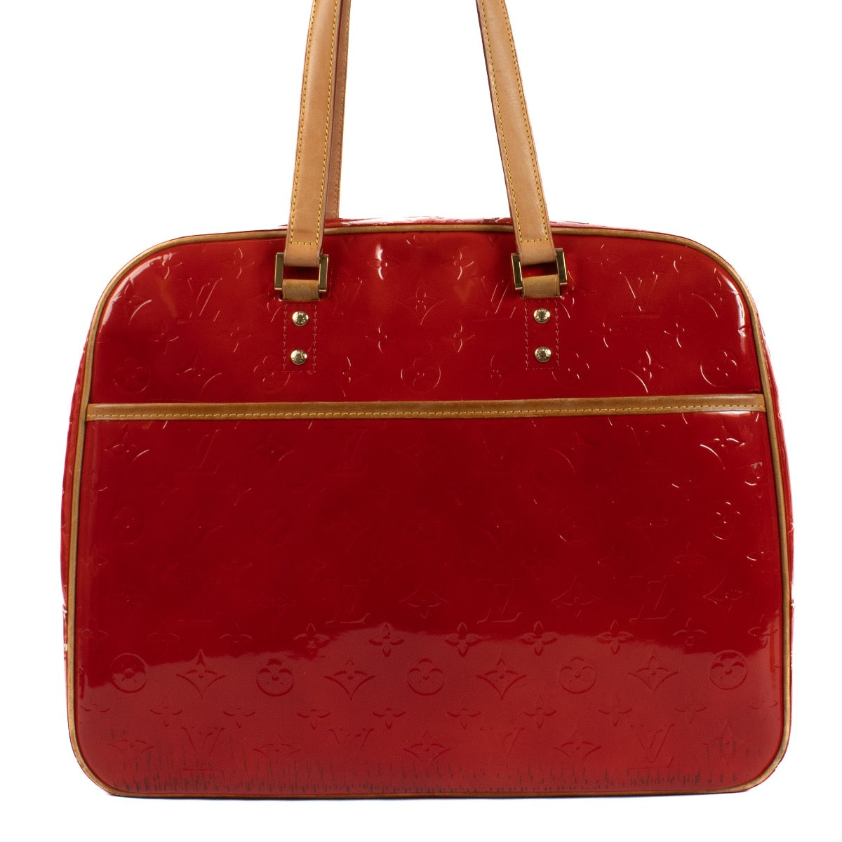 shop 100% authentic second hand Louis Vuitton Red Monogram Vernis Sutton Bag on Labellov.com