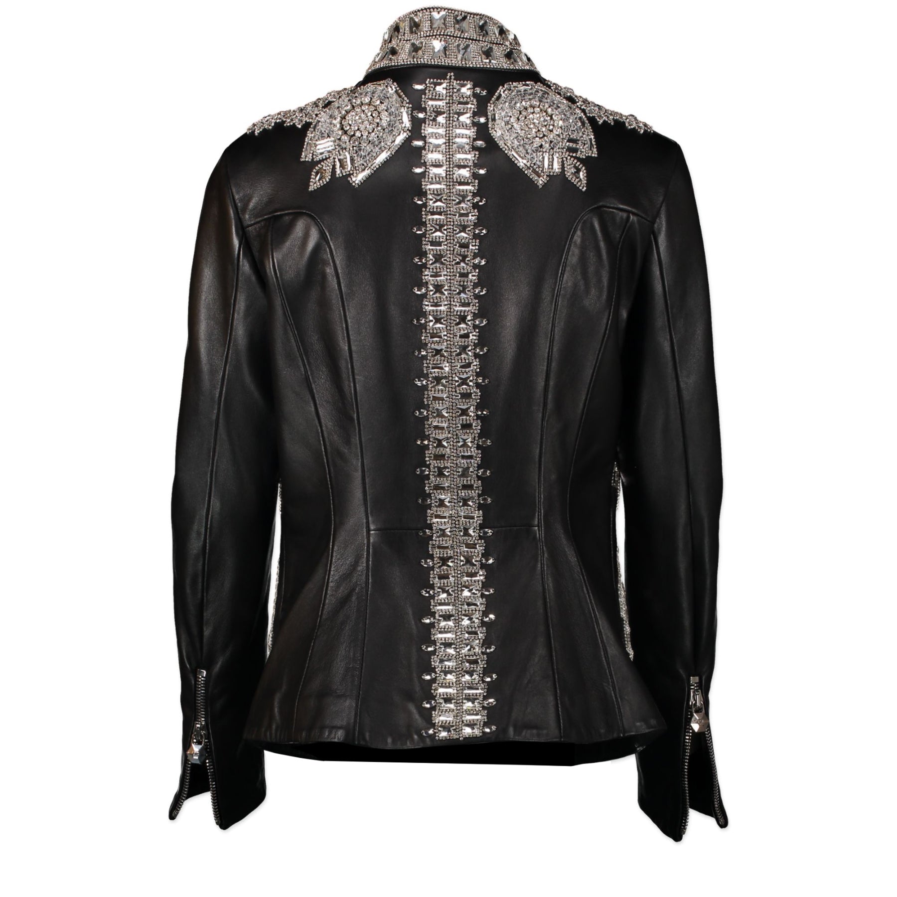 Authentique seconde-main vintage Phillipe Plein Black Leather Vogue Jacket Limited Edition - Size M achète en ligne webshop LabelLOV