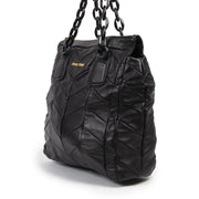 Authentieke tweedehands vintage Miu Miu Black Leather Top Handle Bag koop online webshop LabelLOV