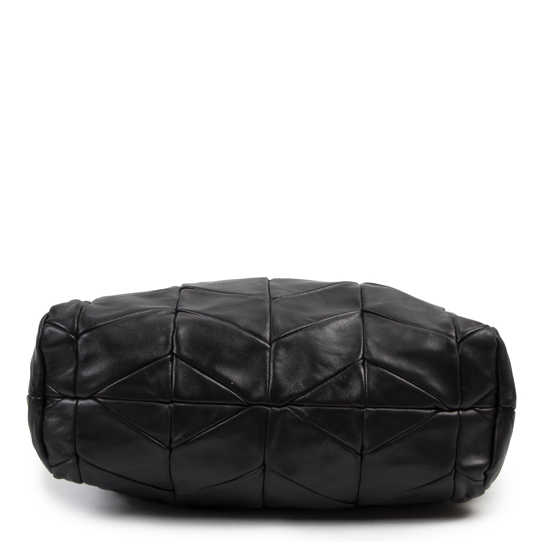 Authentic second-hand vintage Miu Miu Black Leather Top Handle Bag buy online webshop LabelLOV