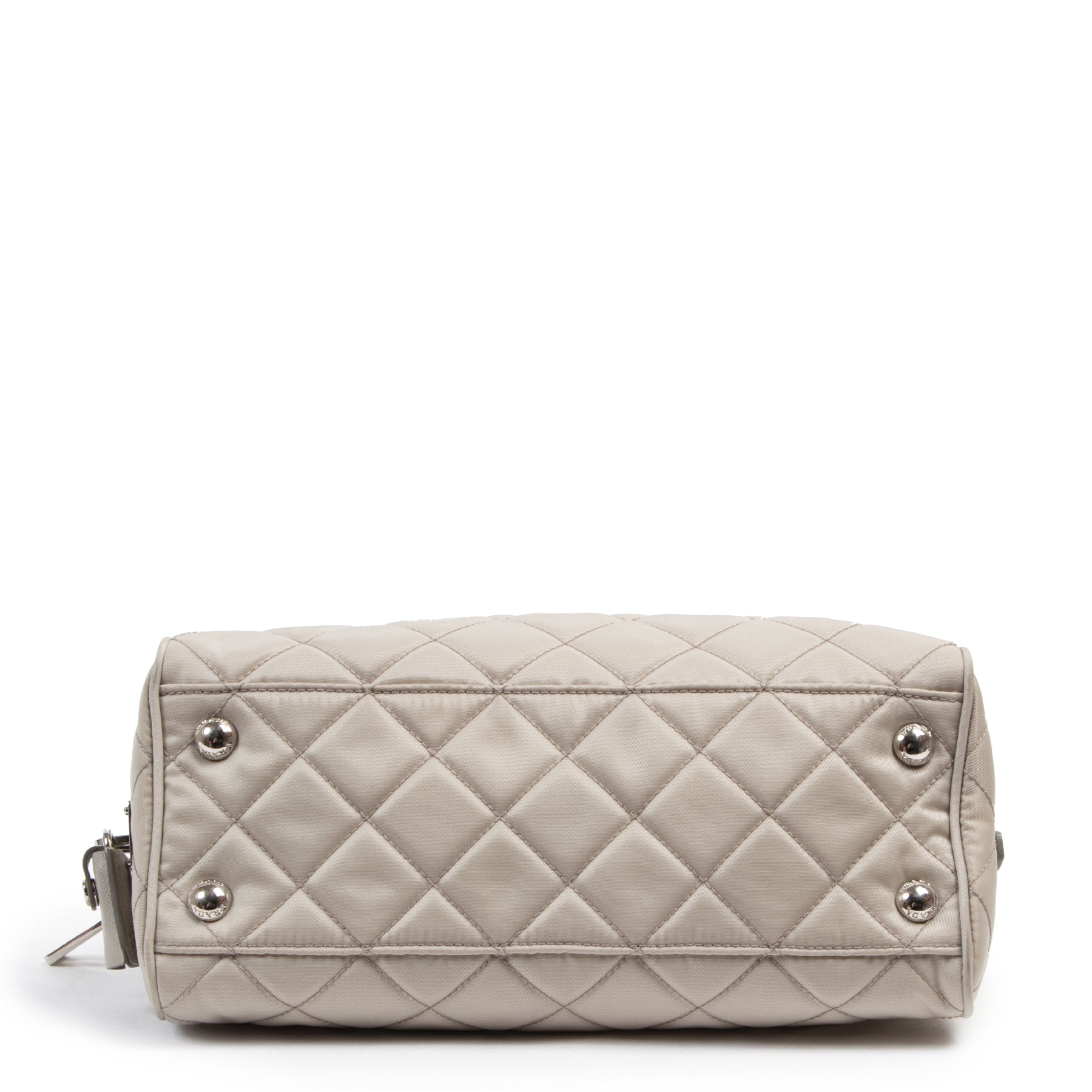 Authentieke tweedehands vintage Prada Beige Nylon Shoulder Bag koop online webshop LabelLOV