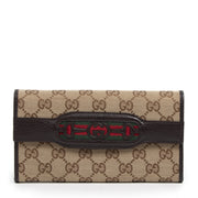 Authentic second-hand vintage Gucci Brown Monogram Canvas Wallet buy online webshop LabelLOV