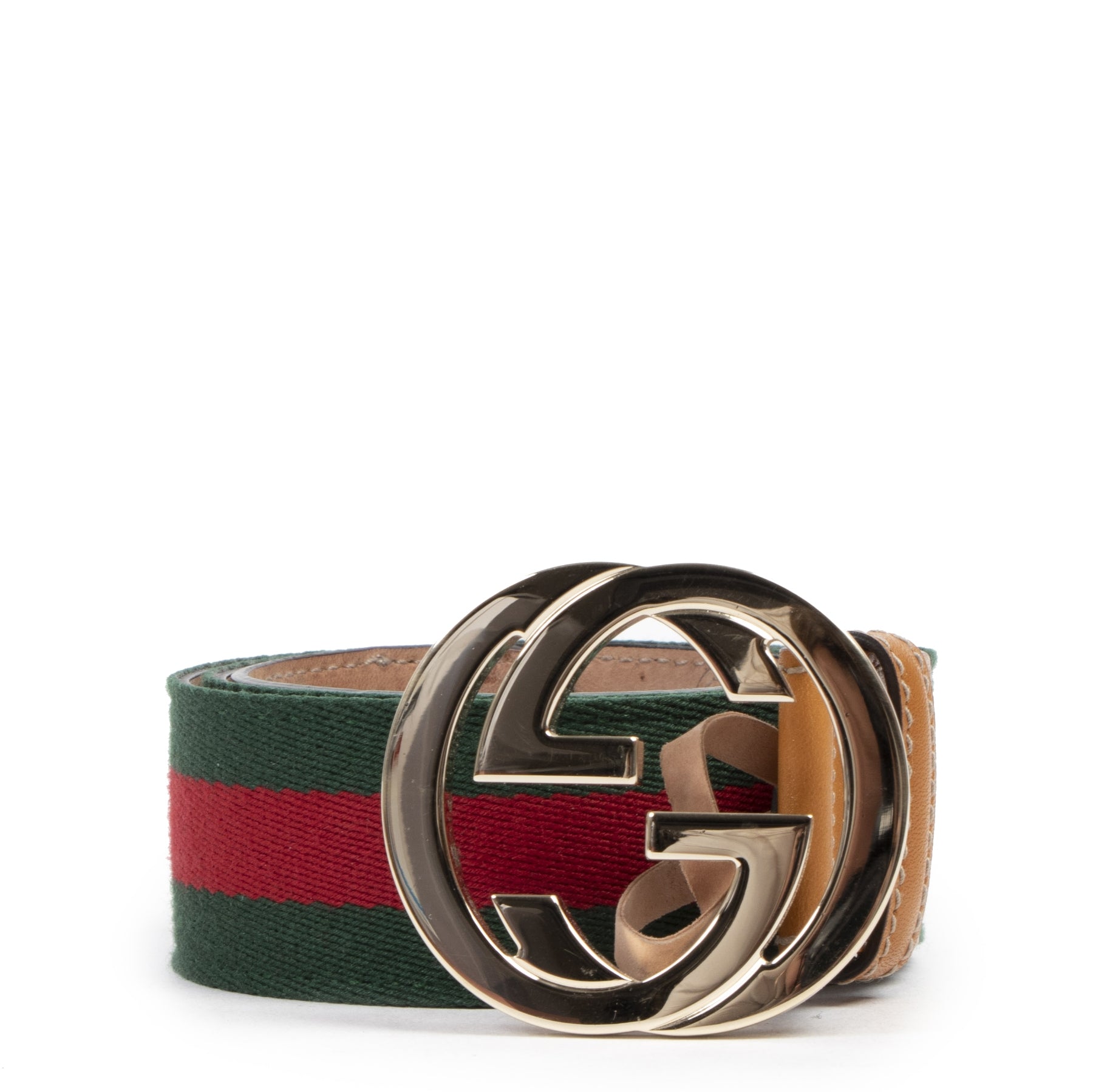 Authentic second-hand vintage Gucci Web G Buckle Belt - Size 85 buy online webshop LabelLOV