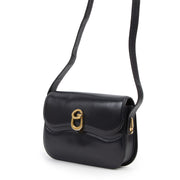 Authentieke tweedehands vintage Gucci Dark Blue Leather G Clasp Shoulder Bag koop online webshop LabelLOV