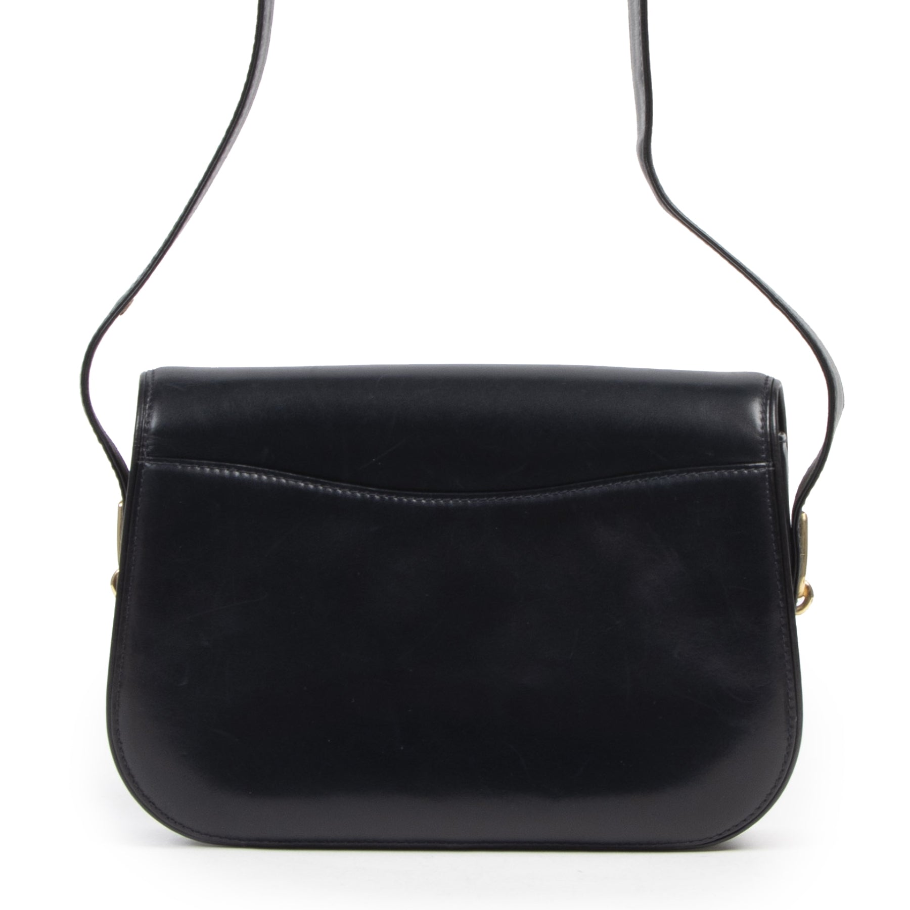 バッグ Gucci Leather Shoulder Bag Vintage Gucci Dark Blue Leather G Clasp Shoulder Bag – Labellov