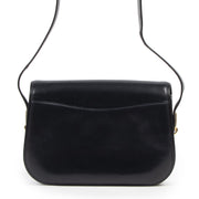 Authentic second-hand vintage Gucci Dark Blue Leather G Clasp Shoulder Bag buy online webshop LabelLOV