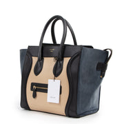 Authentique seconde-main vintage Céline Tri-Color Leather Mini Luggage Tote Bag achète en ligne webshop LabelLOV