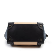 Authentic second-hand vintage Céline Tri-Color Leather Mini Luggage Tote Bag buy online webshop LabelLOV
