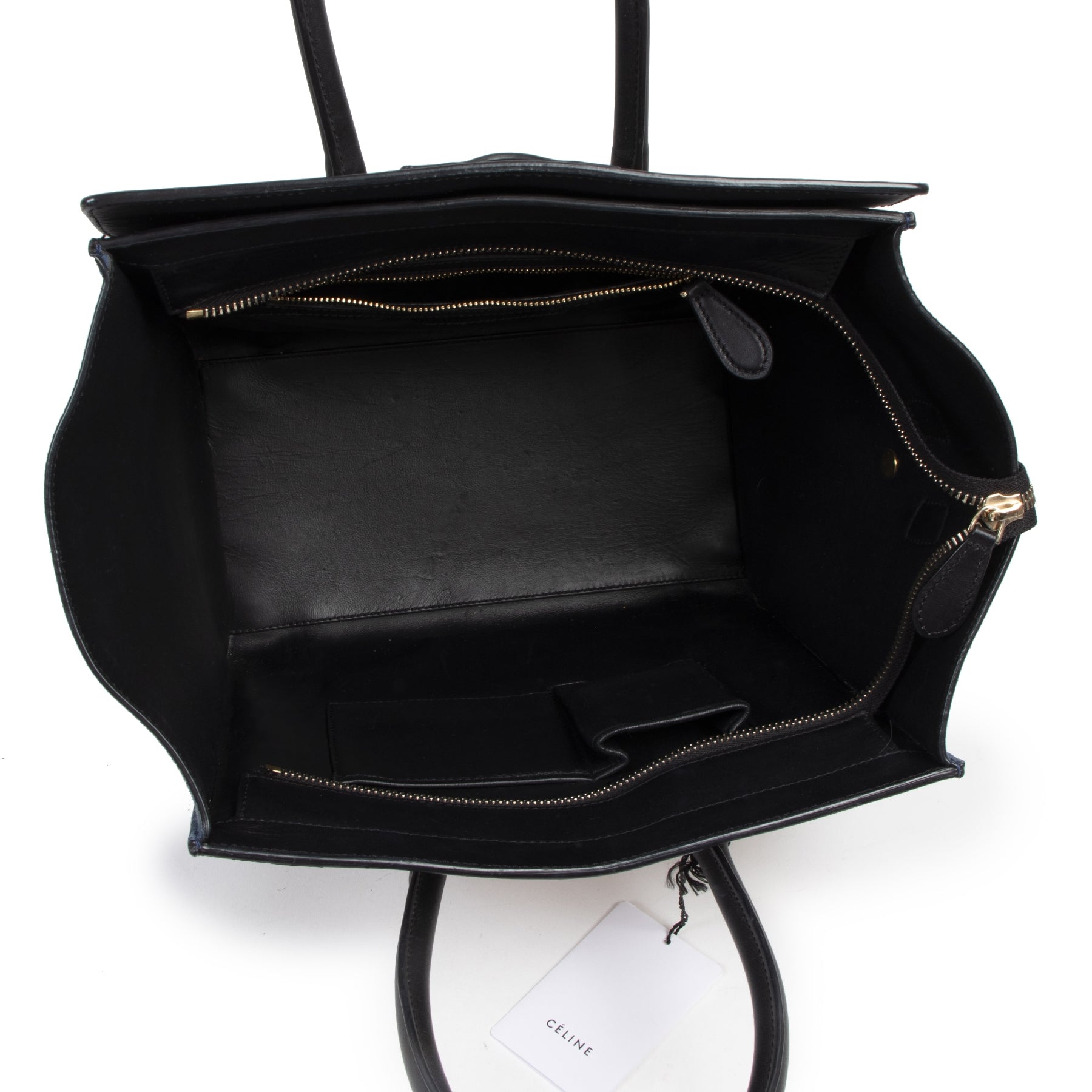 Authentique seconde-main vintage Céline Tri-Color Leather Mini Luggage Tote Bag achète en ligne webshop LabelLOV