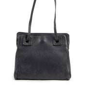 Authentieke tweedehands vintage Delvaux Blue Leather Shoulder Bag koop online webshop LabelLOV