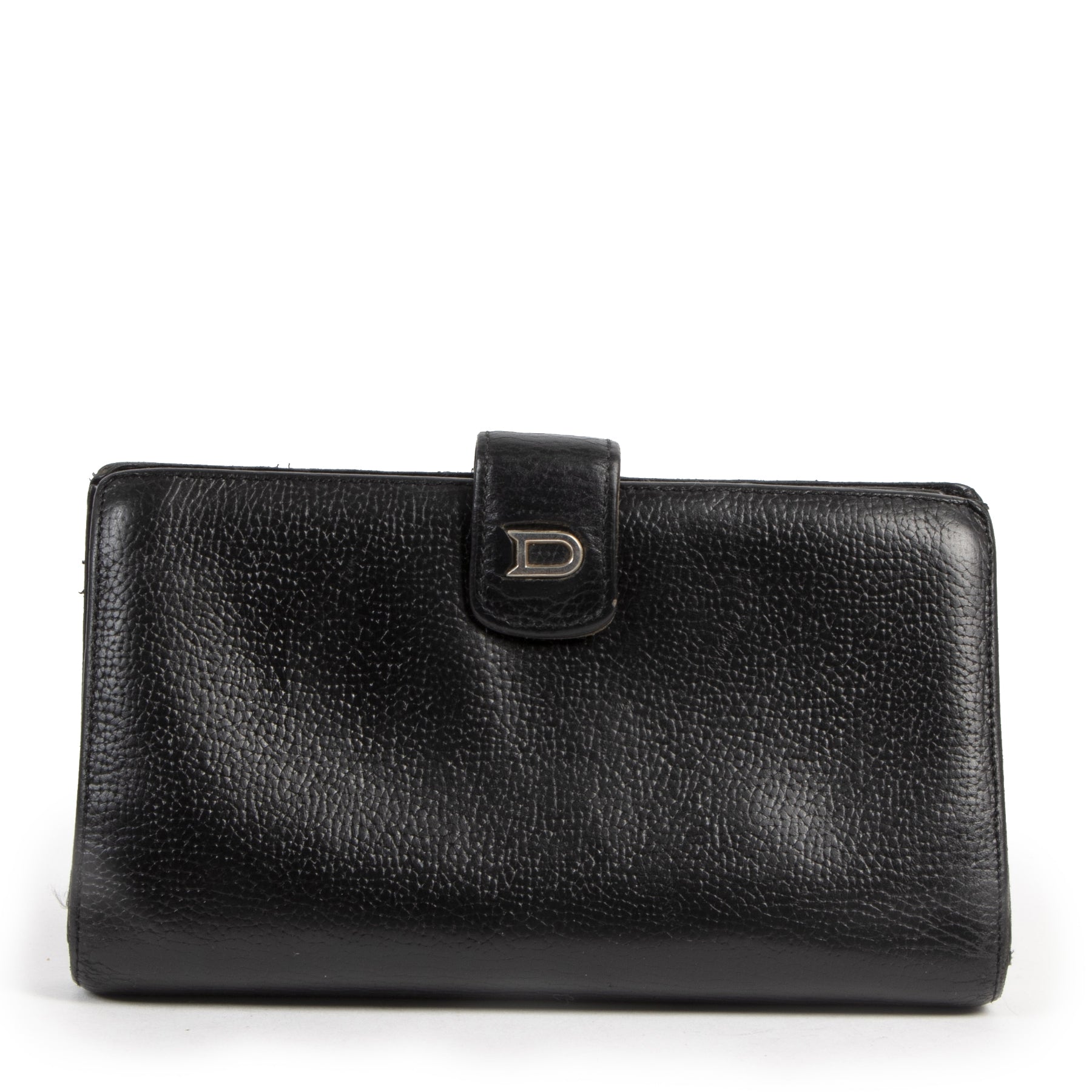 Authentic second-hand vintage Delvaux Black Leather Wallet buy online webshop LabelLOV